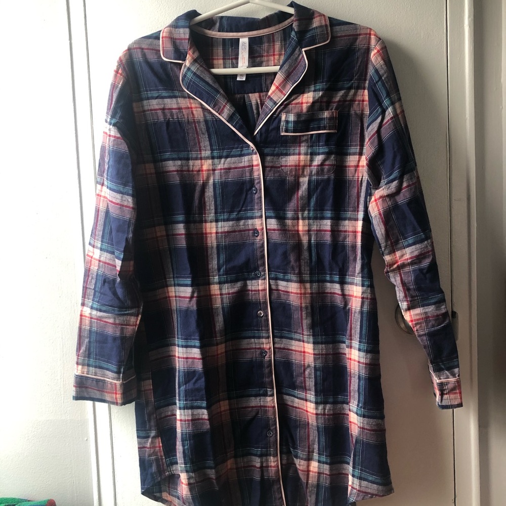 Flannel button down nightgown